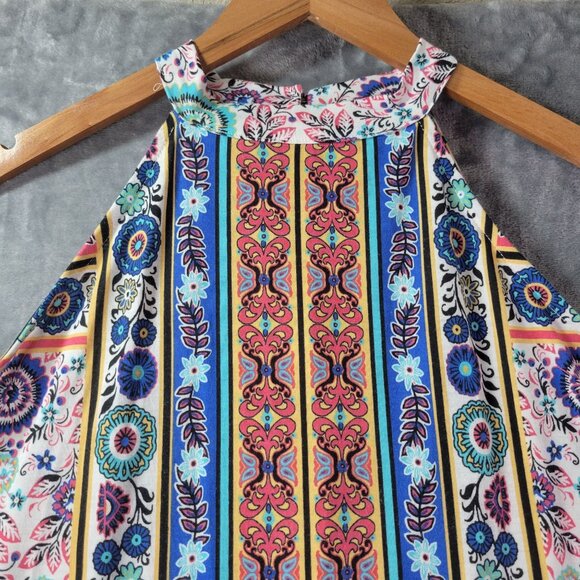 As U Wish Juniors Womens Dress Small‎ Multicolor Boho Festival Sleeveless Mini - Picture 4 of 9